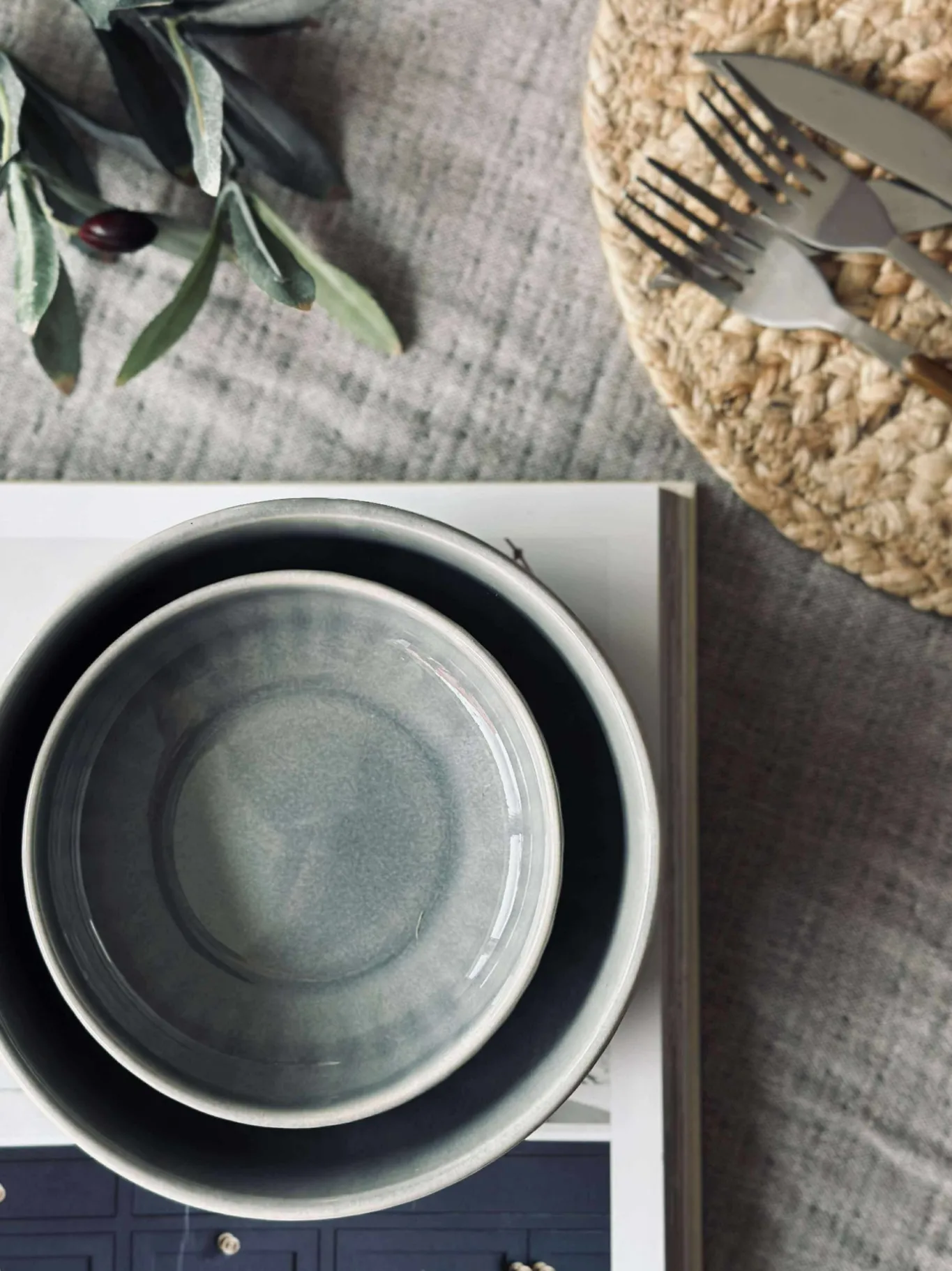 VIAMAJA Porcelæn Og Stentøj|Skåle Og Tallerkener<Skål VIGA strib stentøj - Blå