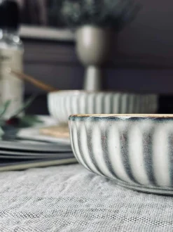 VIAMAJA Porcelæn Og Stentøj|Skåle Og Tallerkener<Skål VIGA strib stentøj - Grå