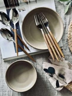 VIAMAJA Porcelæn Og Stentøj|Skåle Og Tallerkener<Skål VIGA strib stentøj - Mat brun 12cm