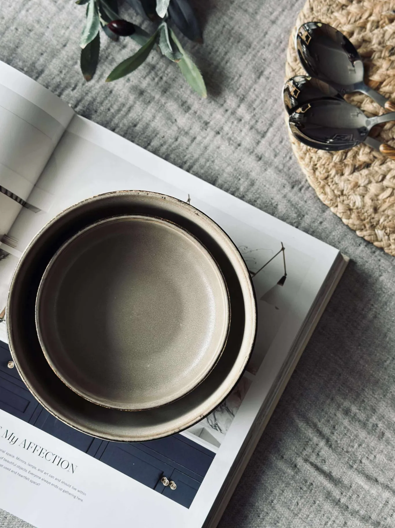 VIAMAJA Porcelæn Og Stentøj|Skåle Og Tallerkener<Skål VIGA strib stentøj - Mat brun 12cm