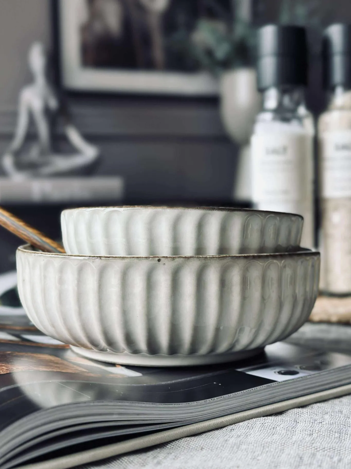 VIAMAJA Porcelæn Og Stentøj|Skåle Og Tallerkener<Skål VIGA strib stentøj - Sand flere størrelser