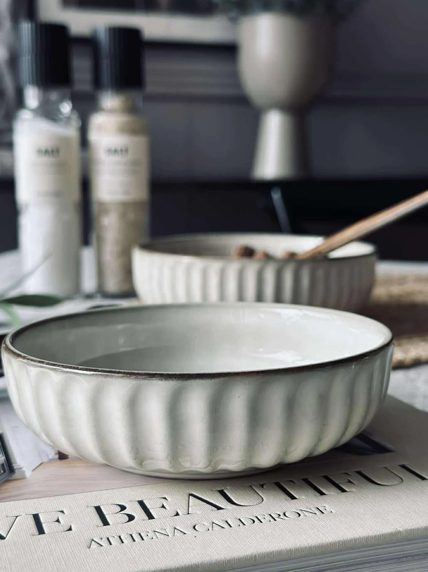 VIAMAJA Porcelæn Og Stentøj|Skåle Og Tallerkener<Skål VIGA strib stentøj - Sand flere størrelser