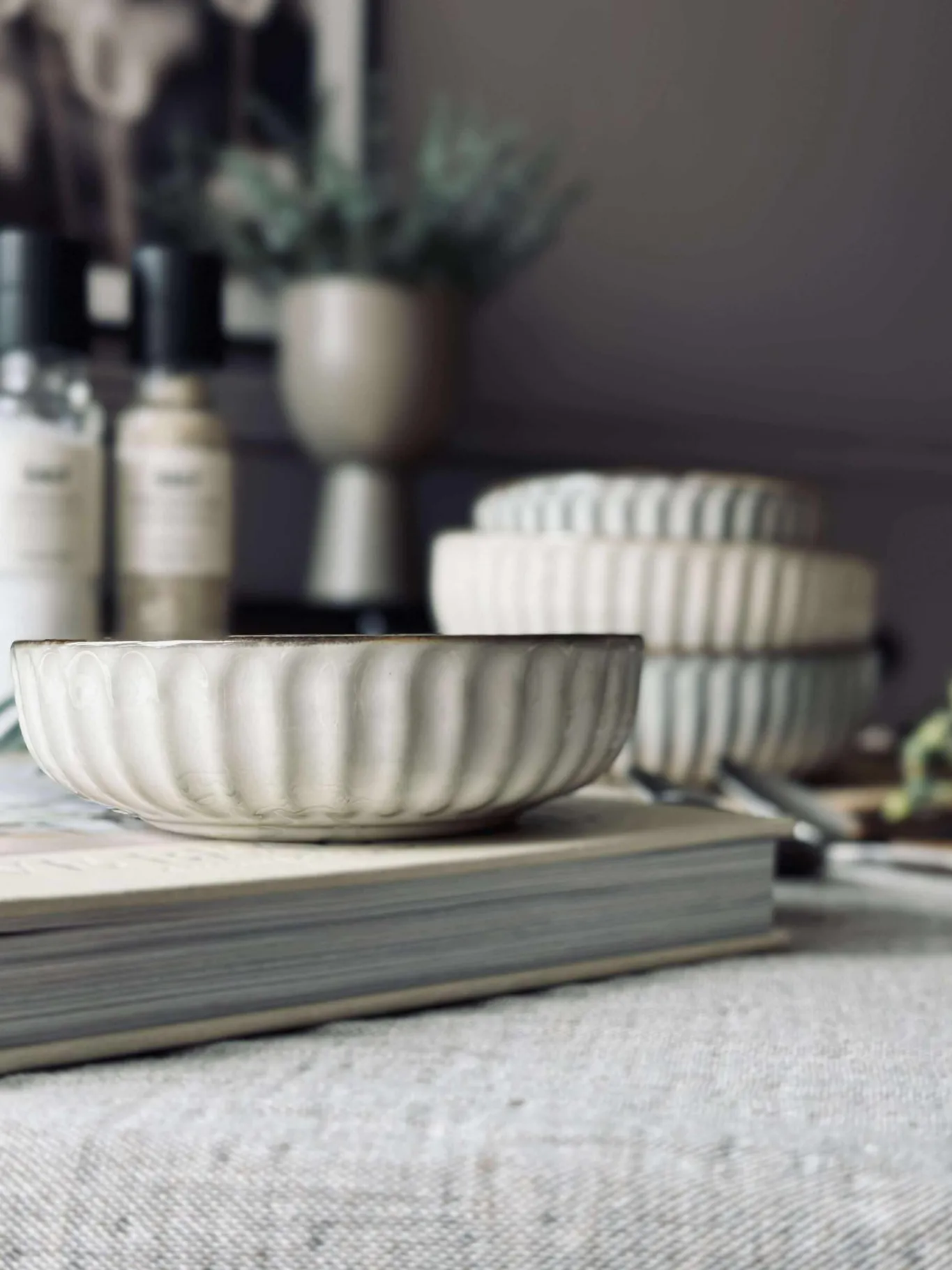 VIAMAJA Porcelæn Og Stentøj|Skåle Og Tallerkener<Skål VIGA strib stentøj - Sand flere størrelser