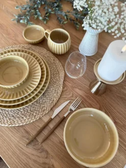 VIAMAJA Porcelæn Og Stentøj|Skåle Og Tallerkener<Skål VIGA strib stentøj - Sennep flere størrelser