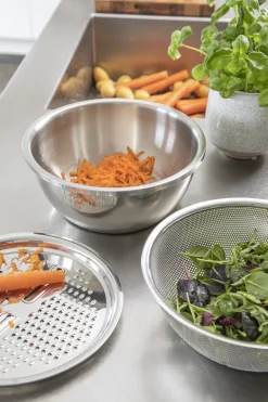 VIAMAJA Skåle Og Tallerkener|Rustfrit Stål<Skåle med snittelåg og dørslag - Rustfrit stål