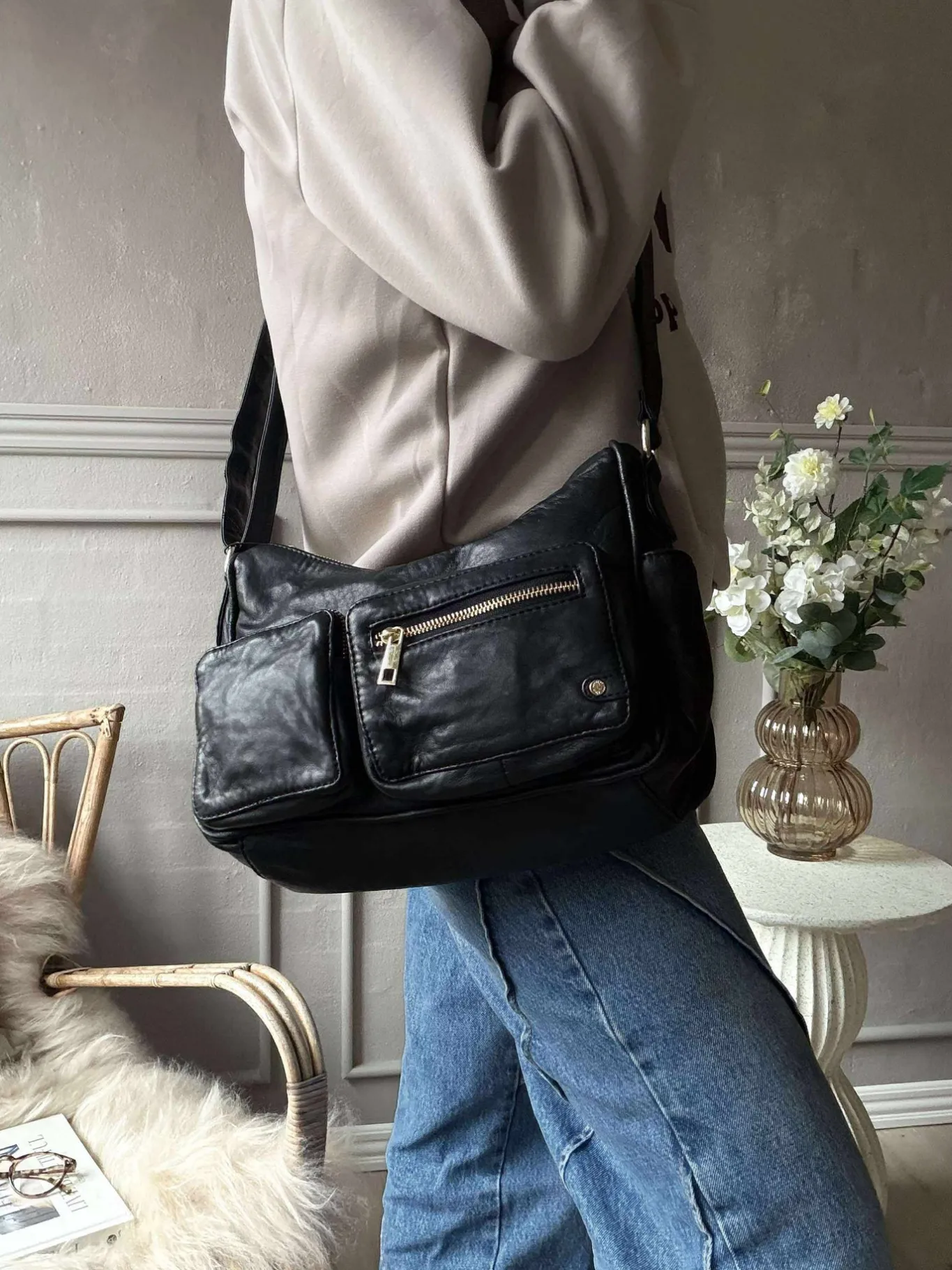 VIAMAJA Cross Body|Skuldertasker<Skuldertaske Sienna - Black gold