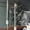 VIAMAJA Lys Og Led|Led Keglelys<Sølv LED Stagelys 2 stk - Fjernbetjening medfølger
