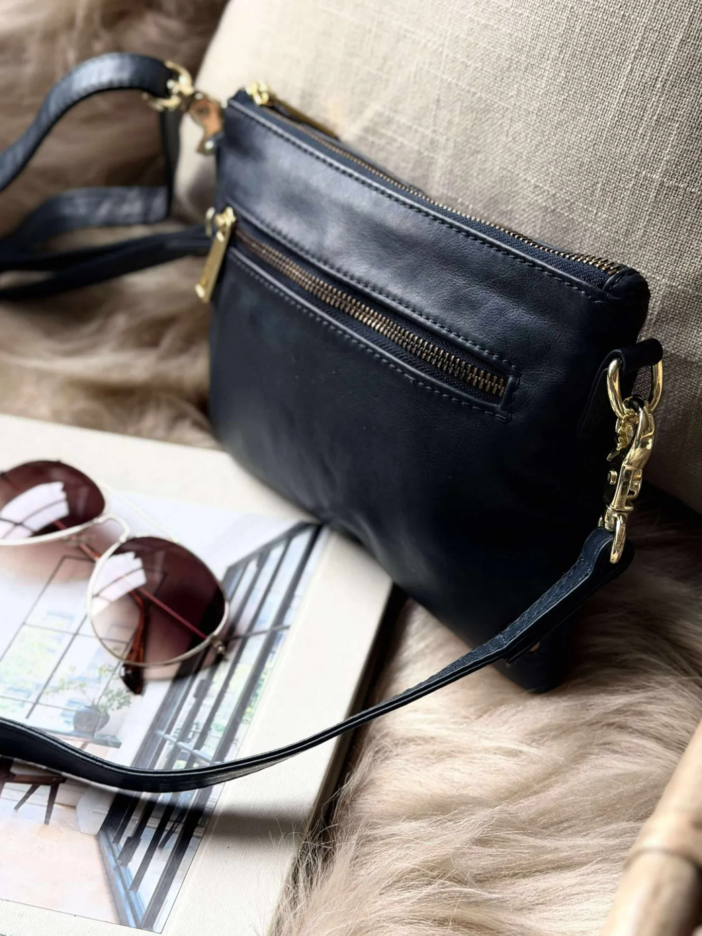 VIAMAJA Clutch|Cross Body<Smuk læder clutch - LADY Midnight Blue