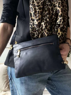 VIAMAJA Clutch|Cross Body<Smuk læder clutch - LADY Midnight Blue