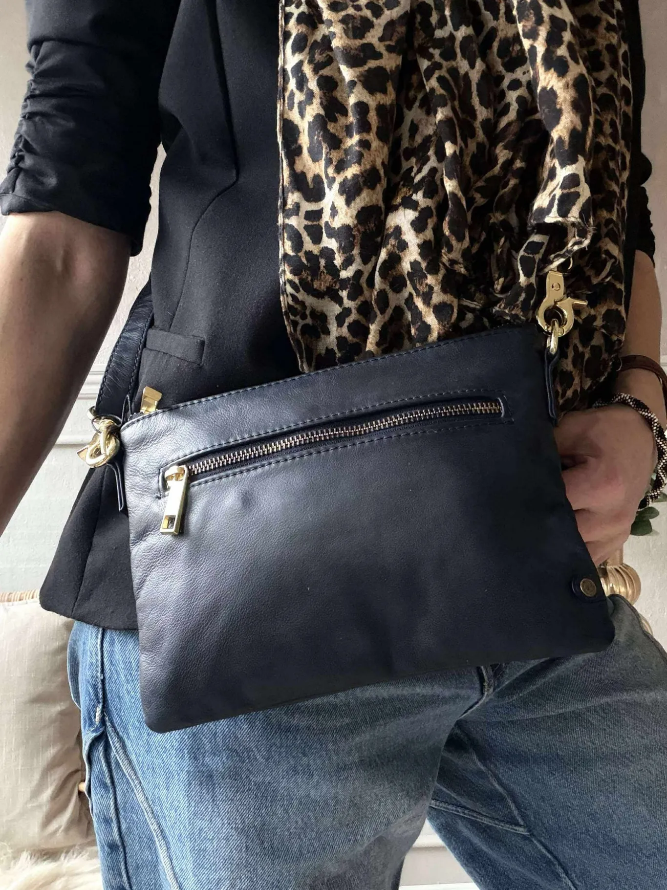 VIAMAJA Clutch|Cross Body<Smuk læder clutch - LADY Midnight Blue