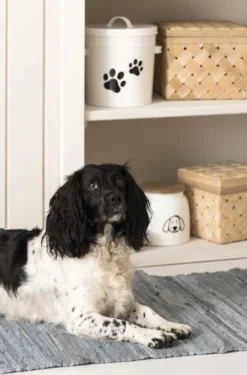 VIAMAJA Hund<Spand m/låg hvid m/potemotiv - 5 liter