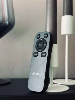 VIAMAJA Lys Og Led|Led Kronelys<Stagelys / Sæt med 2 stk og fjernbetjening – Grå 24 cm