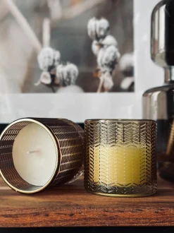 VIAMAJA Stearinlys|Stearinlys<Stearinlys i farvet glas