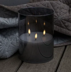 VIAMAJA Lys Og Led|Led Bloklys<Stort LED Bloklys i glas med 3 væger