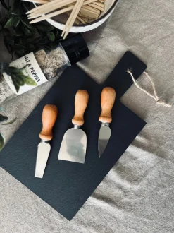 VIAMAJA Skærebrætter|Alt Til Tapas<Tapas sæt med 3 knive og bræt i skiffer