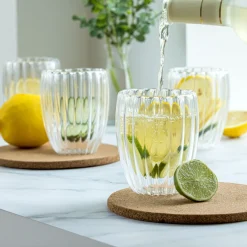 VIAMAJA Krus, Kopper Og Glas<Termoglas med riller - 4stk