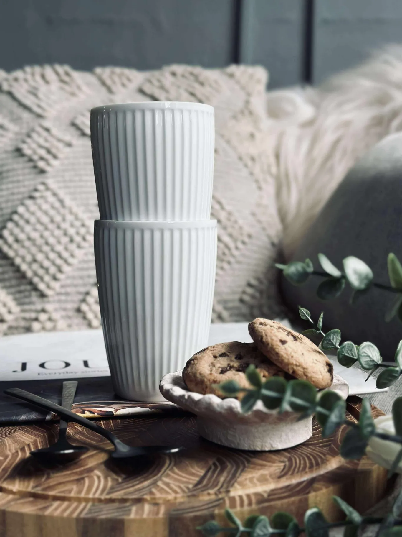 VIAMAJA Krus, Kopper Og Glas|Porcelæn Og Stentøj<Termokrus Plissé - Sæt med 2 stk - Hvid