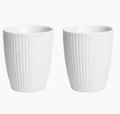 VIAMAJA Krus, Kopper Og Glas|Porcelæn Og Stentøj<Termokrus Plissé - Sæt med 2 stk - Hvid