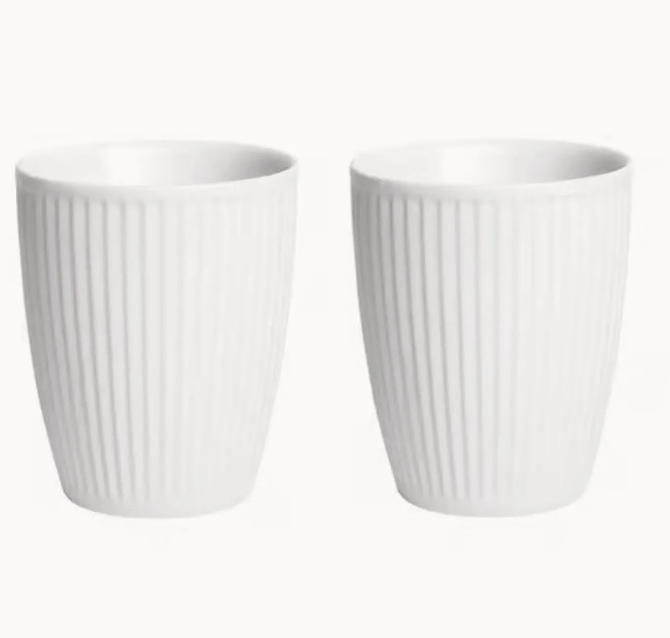 VIAMAJA Krus, Kopper Og Glas|Porcelæn Og Stentøj<Termokrus Plissé - Sæt med 2 stk - Hvid