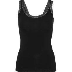 VIAMAJA Toppe|Toppe<Top med blonde Økotex black – Bambus