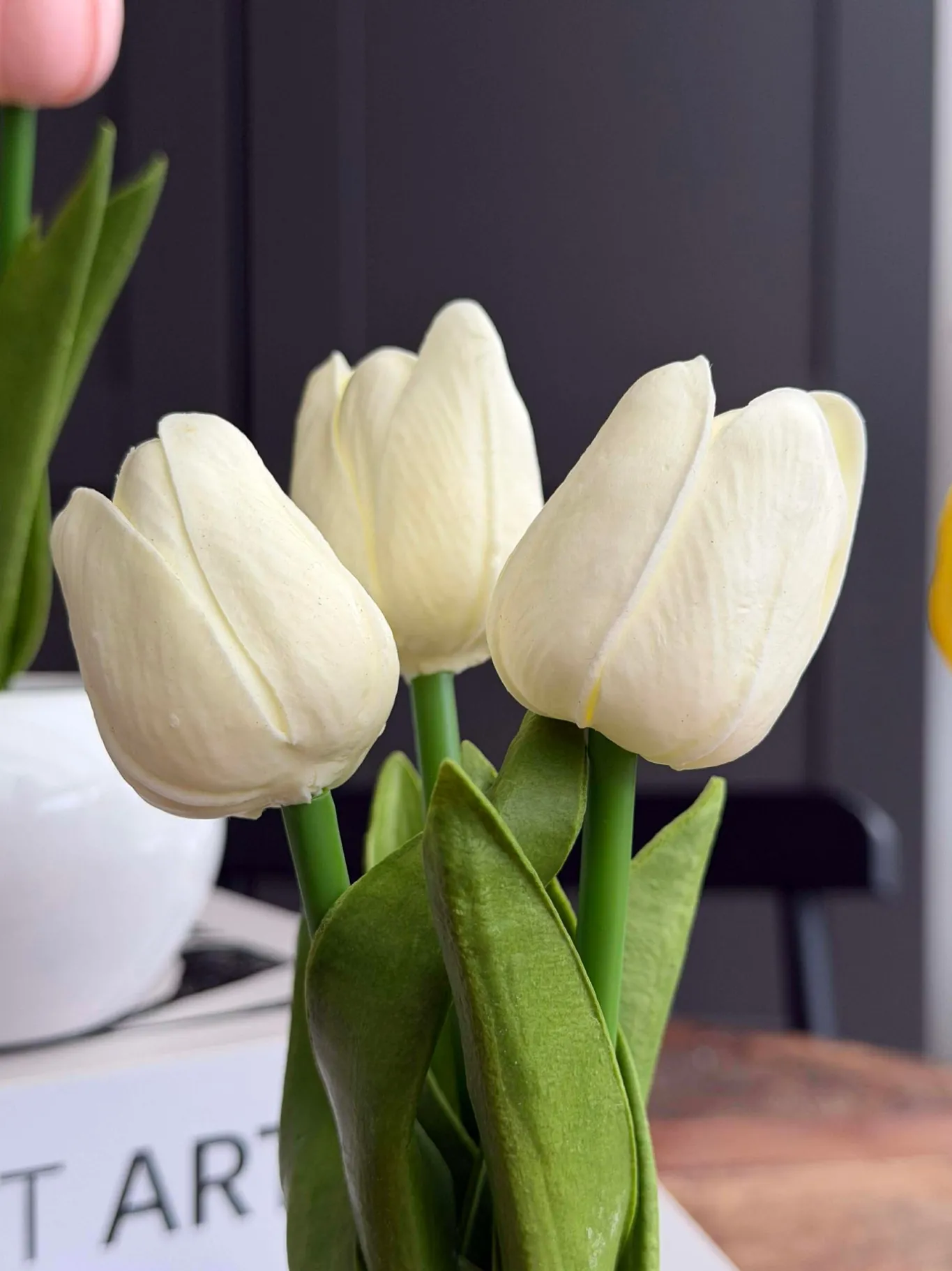 VIAMAJA Blomster|Påske<Tulipaner med lys - Hvid