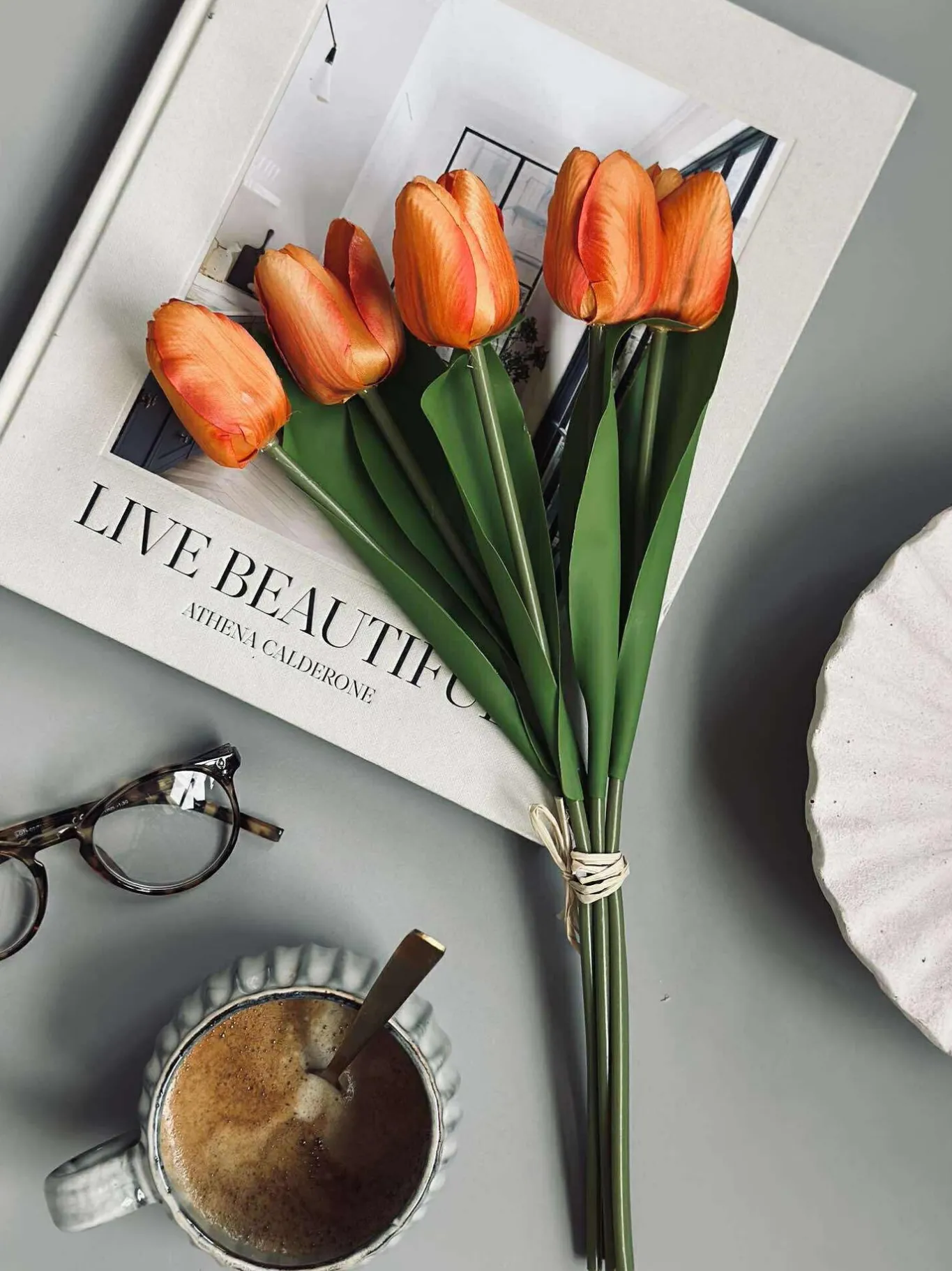 VIAMAJA Blomster|Påske<Tulipaner Silke look– Flere farver