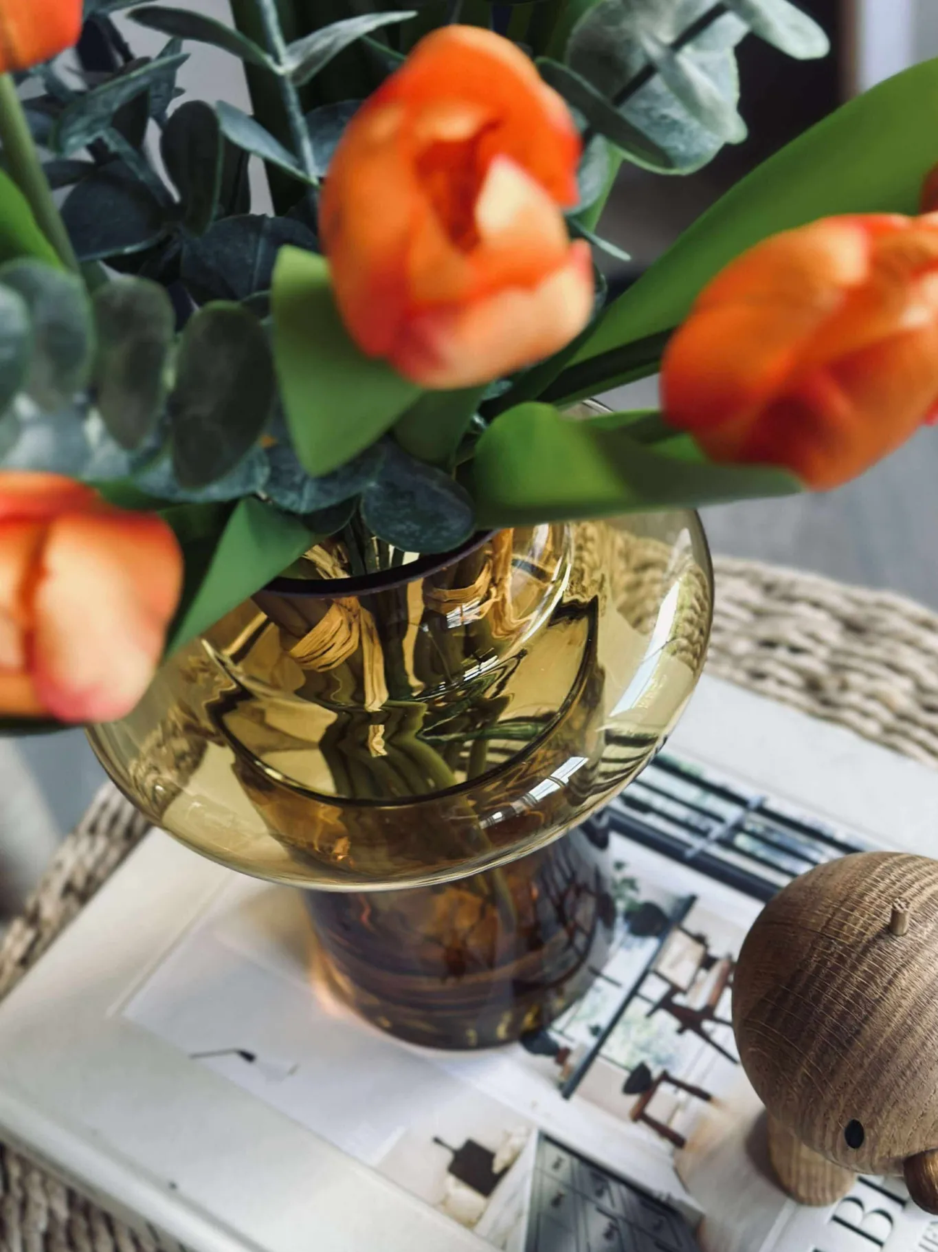 VIAMAJA Vaser|Restparti<Vase i mundblæst glas - Lyngby amber