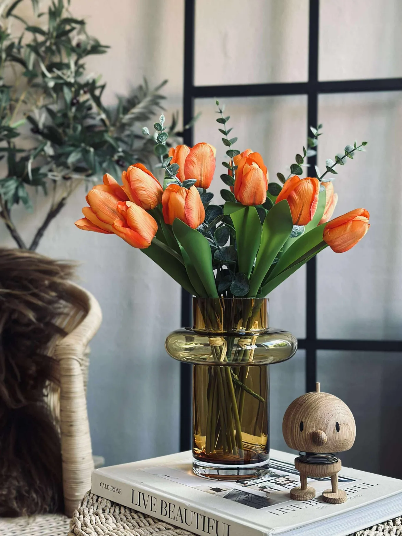 VIAMAJA Vaser|Restparti<Vase i mundblæst glas - Lyngby amber