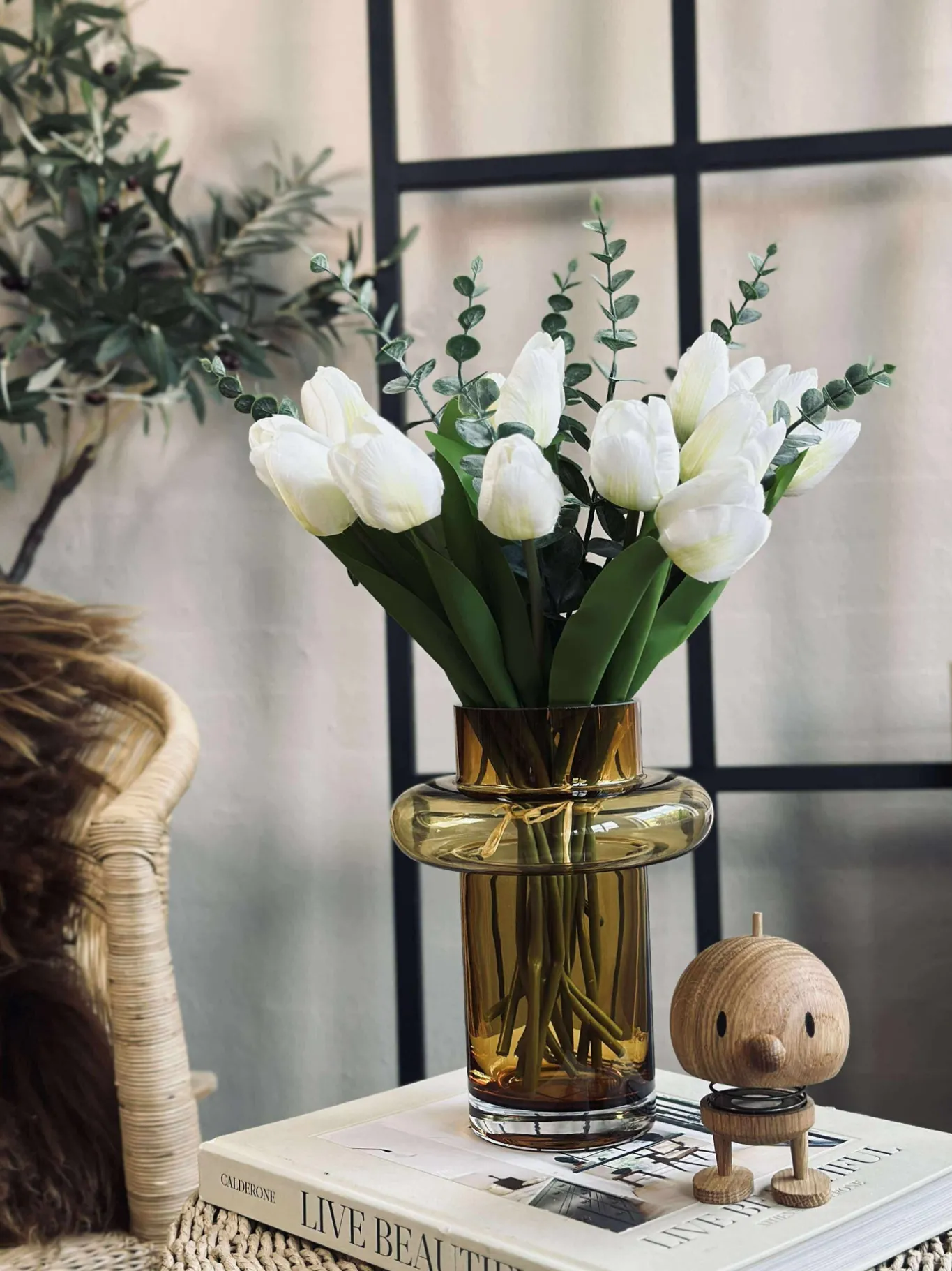 VIAMAJA Vaser|Restparti<Vase i mundblæst glas - Lyngby amber