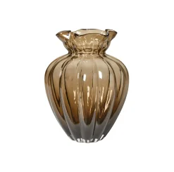 VIAMAJA Vaser<Vase Justine big brown - Mundblæst
