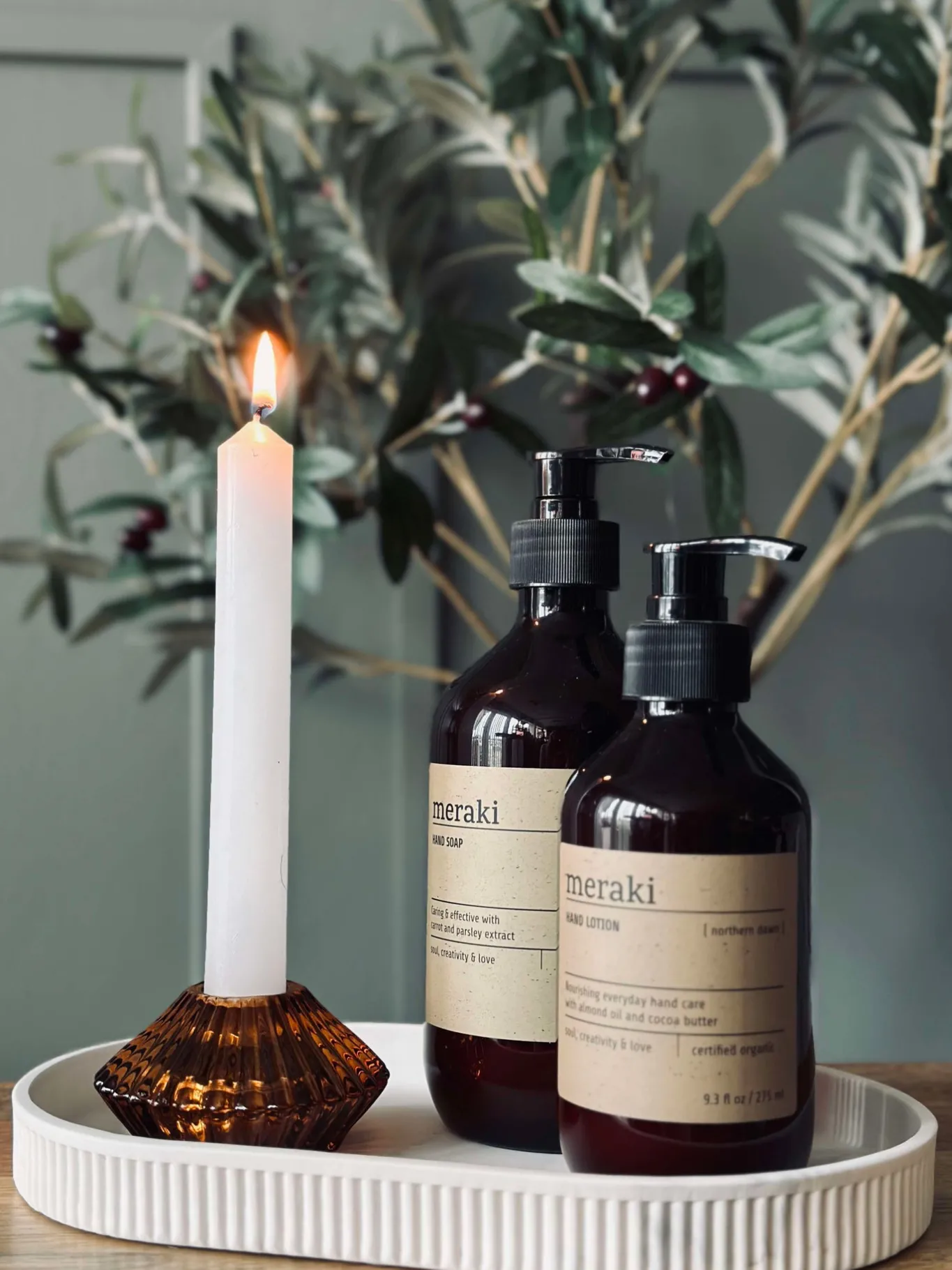 VIAMAJA Lysestager<Vendbar Lysestage - Amber gylden