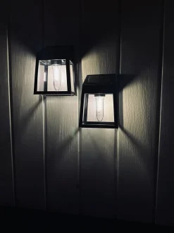 VIAMAJA Lys Og Led|Udendørs Led<Væglampe med solceller , pakke med 2 stk