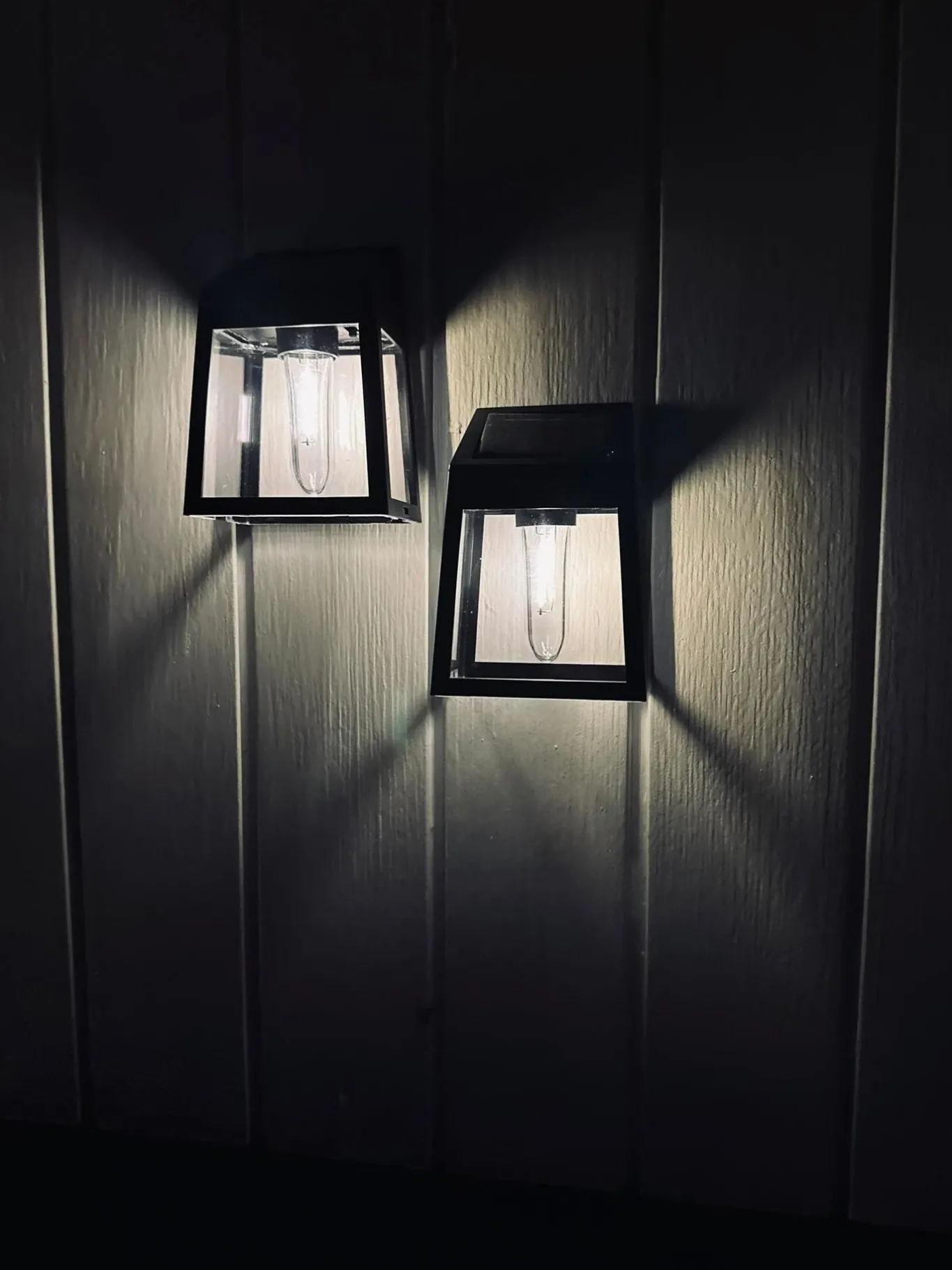 VIAMAJA Lys Og Led|Udendørs Led<Væglampe med solceller , pakke med 2 stk