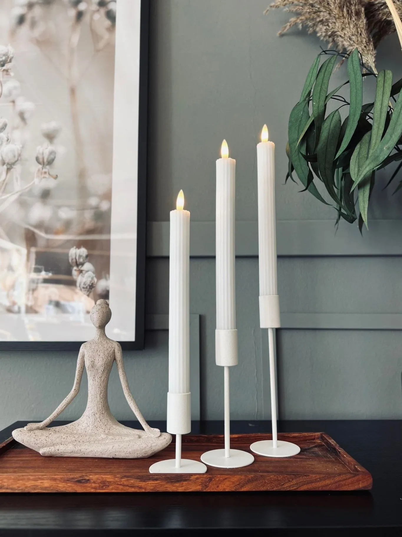 VIAMAJA Lysestager<Simple – White Sæt 3 stk
