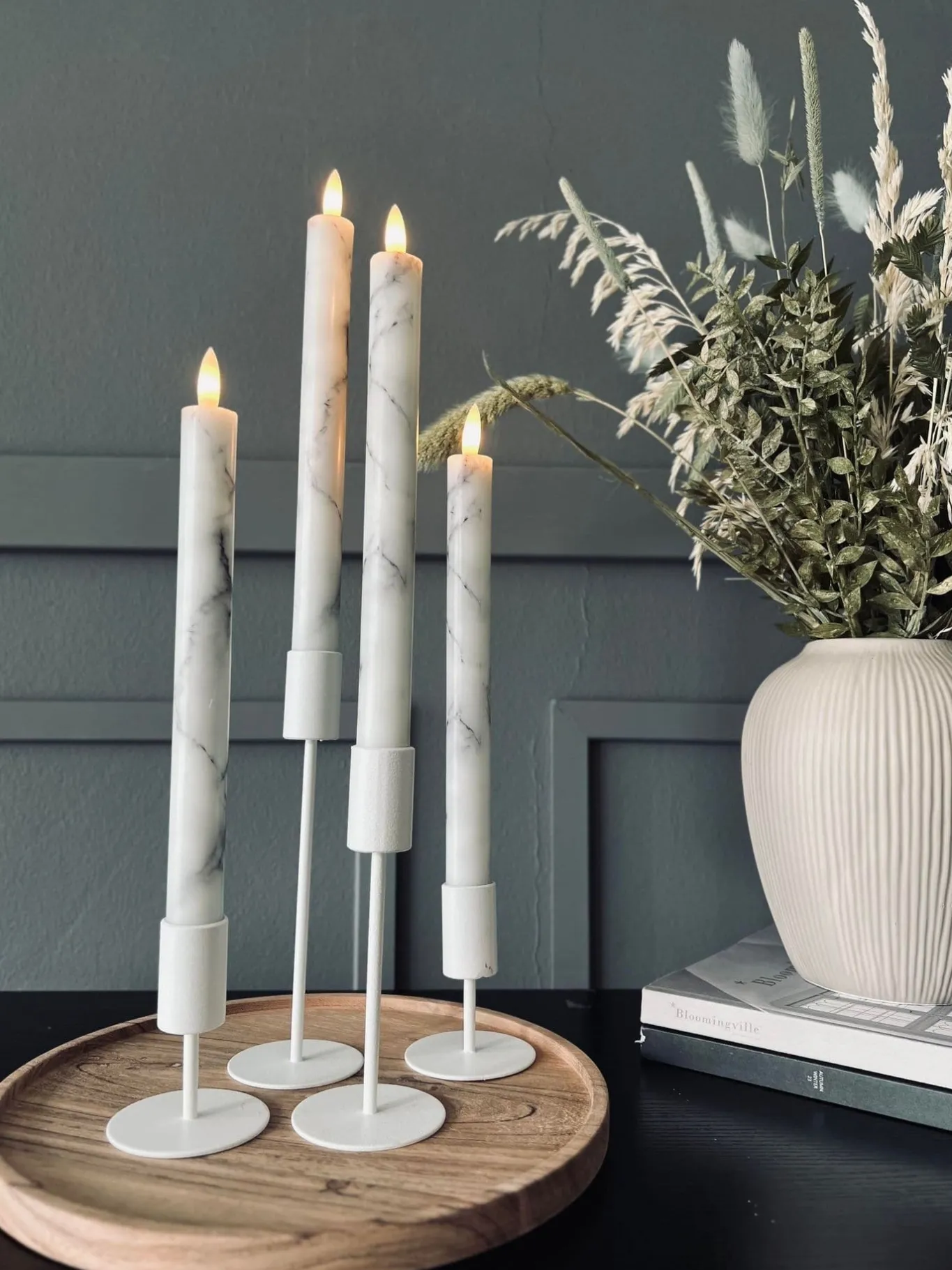 VIAMAJA Lysestager<Simple – White Sæt 3 stk