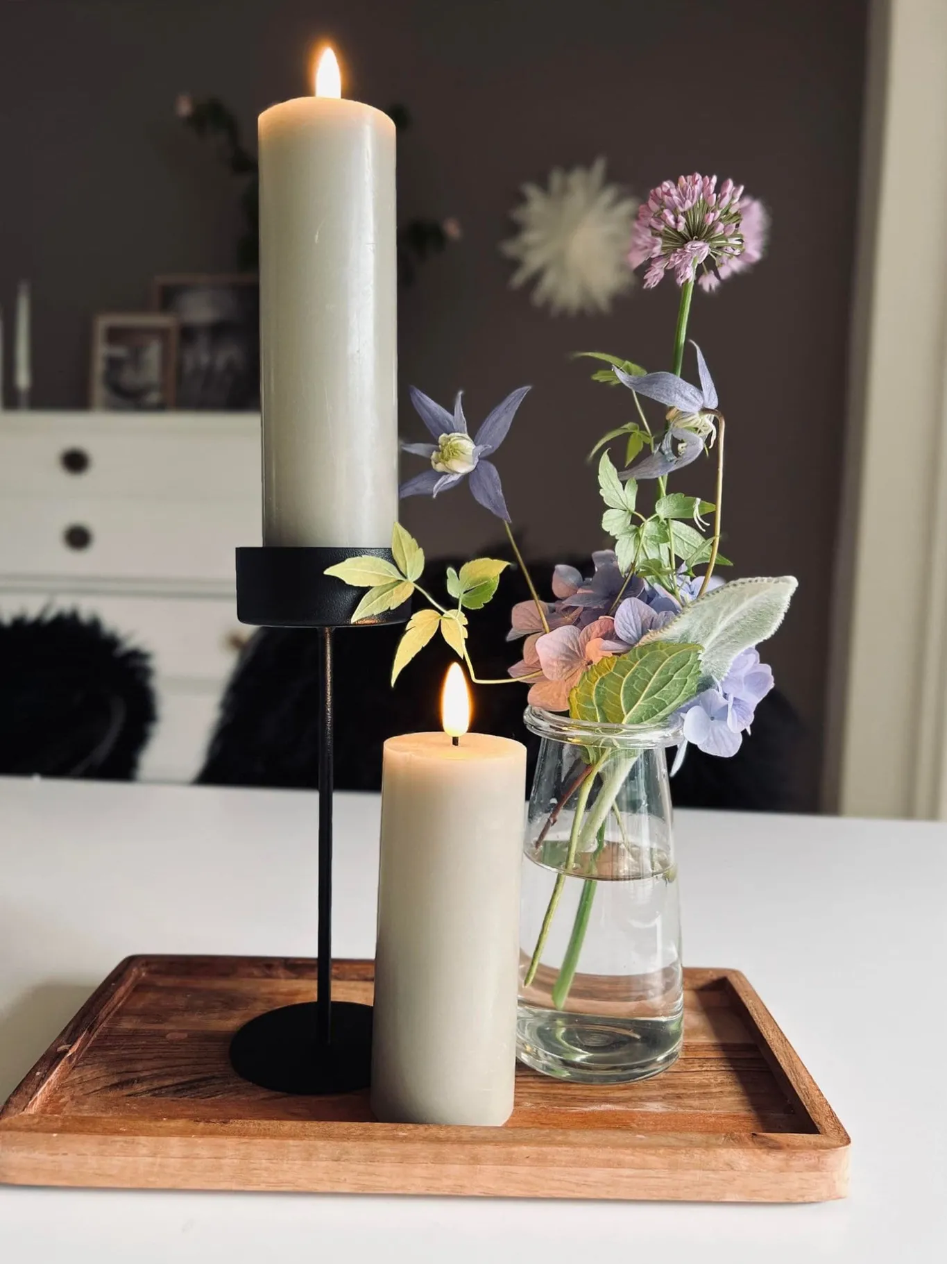 VIAMAJA Lysestager<Simple Big Black – 19cm
