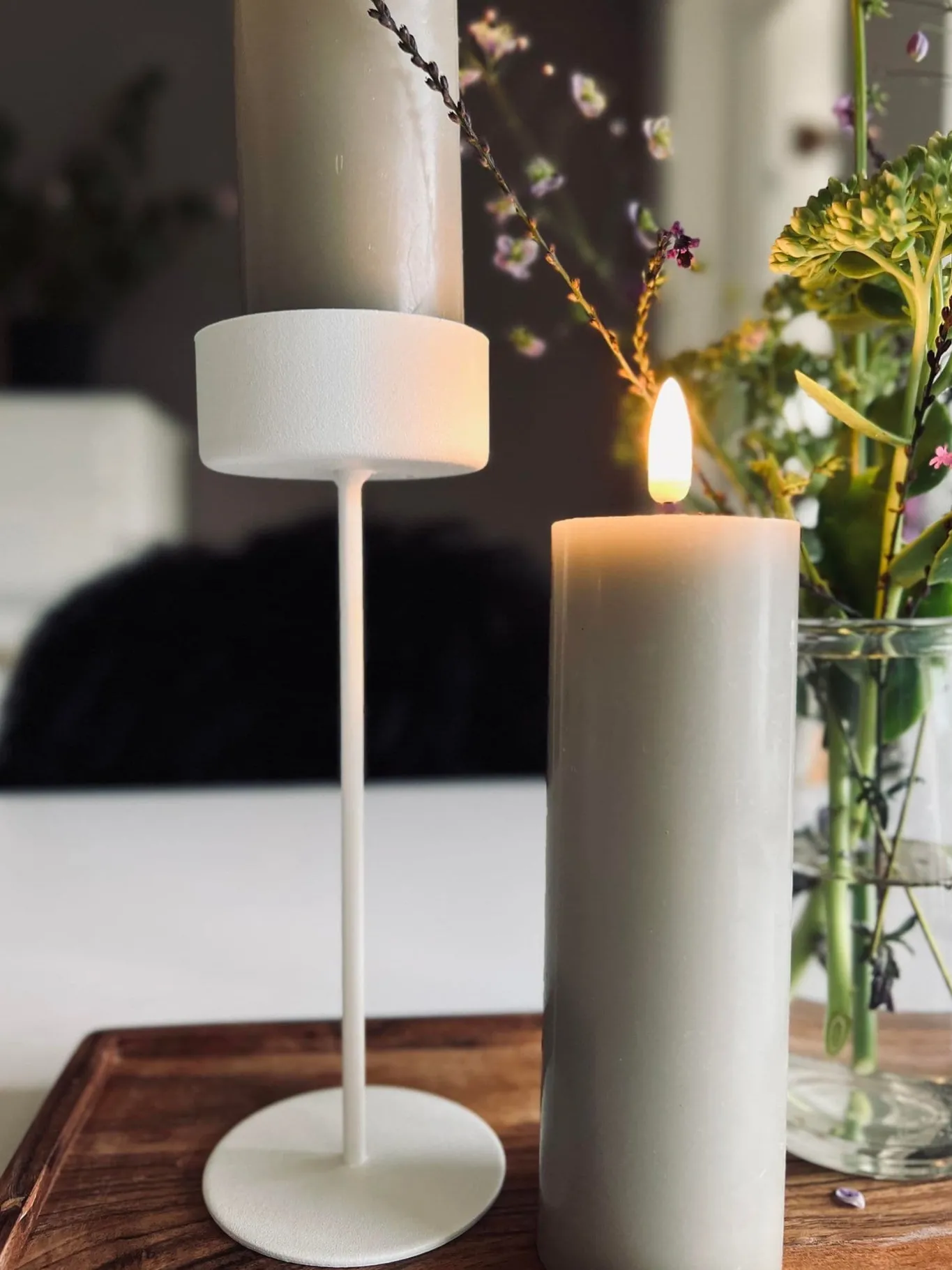 VIAMAJA Lysestager<Simple Big White – 19cm