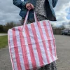VIAMAJA Shoppere|Camping Og Picnic<XL strandtaske med Strib - Rød