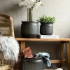 VIAMAJA Urtepotter|Kurve Og Potter<Zink potte med riller – 3 stk.